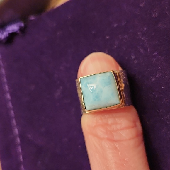 sundance blue calcedony sterling ring size 6 - Picture 5 of 6